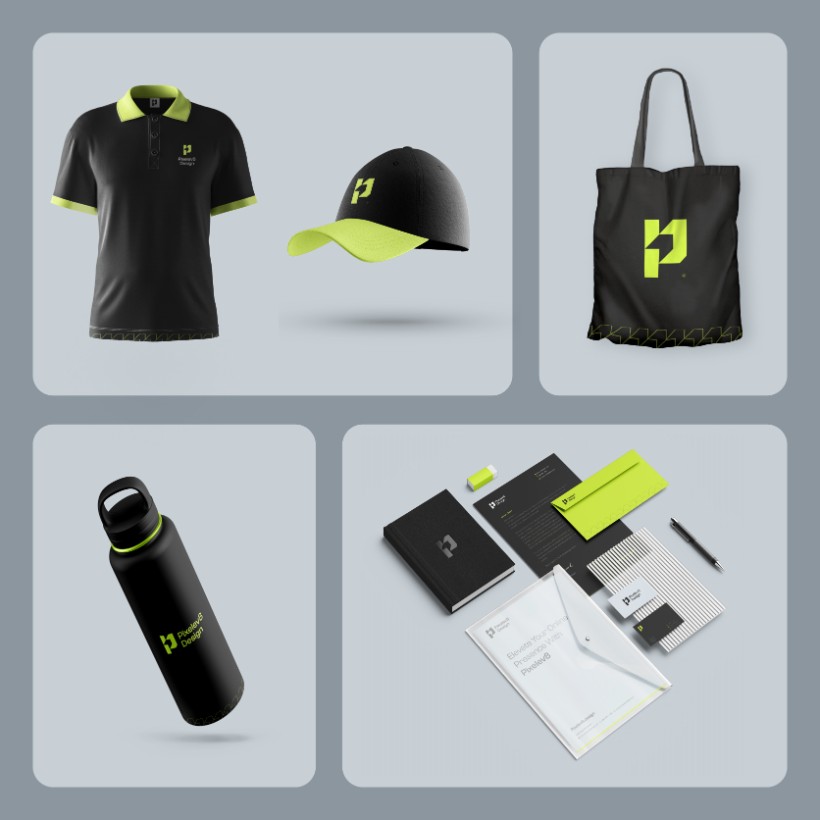 Pixelev8 brand merchandise